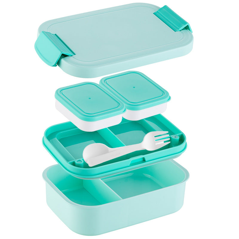 Double Layer Lunch Box with Compartments, Large Capacity, Microwave Safe Food Container
