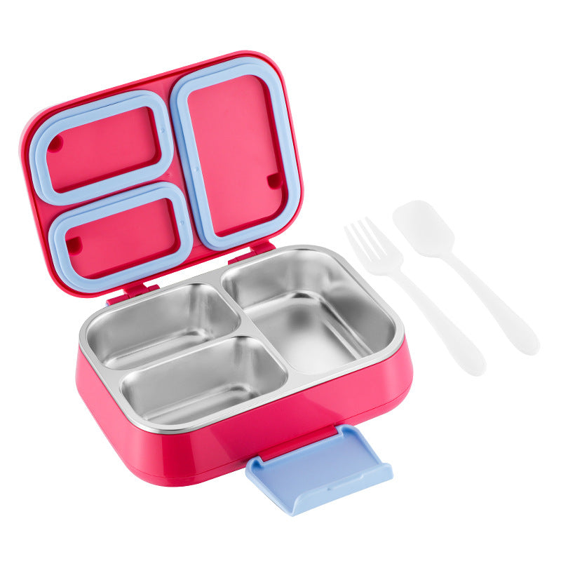 304 Stainless Steel Insulated Lunch Box, 2 or 3 Compartments, Thermal Food Container